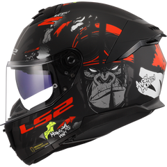 LS2 FF808 STREAM II – ANGRY MONKEY MATT BLACK RED-MATT