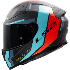 LS2 FF811 VECTOR II CARBON – GRID RED CYAN-GLOSS