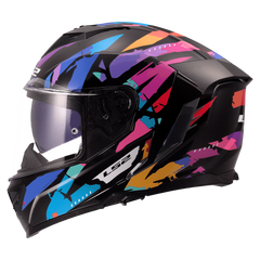 LS2 FF818 STORM III – KAOS BLACK PURPLE BLUE -GLOSS