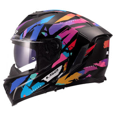 LS2 FF818 STORM III – KAOS BLACK PURPLE BLUE -GLOSS