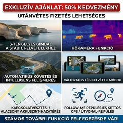 Profi hőkamerás drón 4K kamerával, infravörös & GPS, vadászathoz, biztonsághoz és iparhoz