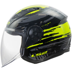 LS2 OF616 AIRFLOW II – BRUSH BLACK H-V YELLOW-GLOSS
