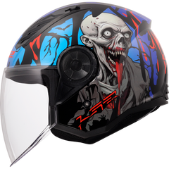 LS2 OF616 AIRFLOW II – ZOMBIE II BLACK RED BLUE-GLOSS