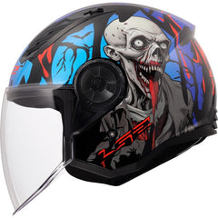 LS2 OF616 AIRFLOW II – ZOMBIE II BLACK RED BLUE-GLOSS