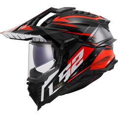 LS2 MX701 EXPLORER – SPIRE BLACK TITANIUM RED-GLOSS