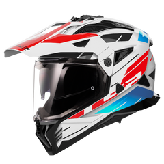 LS2 MX702 PIONEER II – NAMIB WHITE BLUE RED-GLOSS