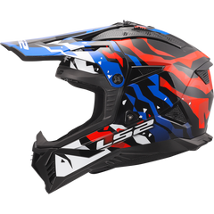 LS2 MX708 FAST II – GROTESK WHITE BLUE RED-GLOSS