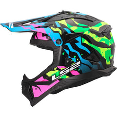 LS2 MX708 FAST II – GROTESK BLUE PINK GREEN-MATT